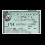 Canada, Compagnie American Express, aucune dénomination <br /> mars 1999
