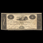 Canada, Bank of Upper Canada (Kingston), 3 dollars <br /> 1 janvier 1820