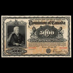 Canada, Dominion du Canada, 5,000 dollars <br /> 2 janvier 1901