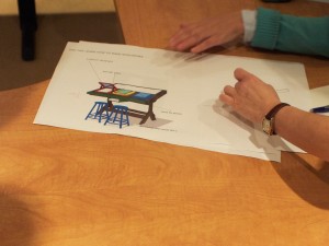 Dessin technique d’une station en forme de table