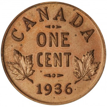 pièce de monnaie canadienne de 1936 frappée avec un point