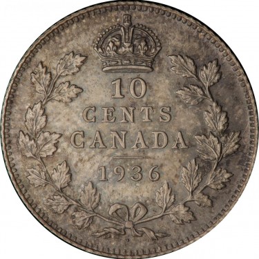 pièce de monnaie canadienne de 1936 marquée d’un point