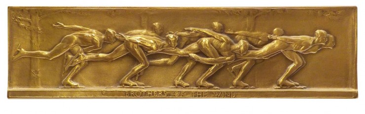 bas-relief représentant des patineurs de vitesse bas-relief représentant des patineurs de vitesse