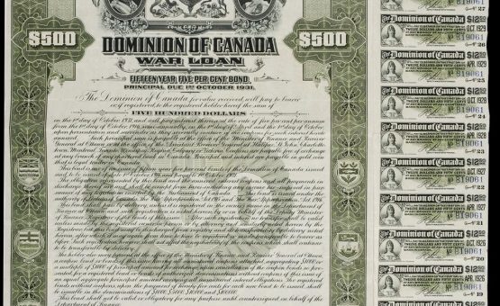 Fcertificat d’obligation de 500 $ proposé aux citoyens lors de la Première Guerre mondiale, 1916