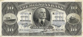 billet de 10 $ de la Banque Molson