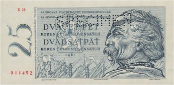 billet de banque tchèque représentant le guerrier Jan Žižka portant son cache-œil