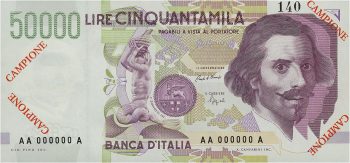 billet de banque italien à l’effigie de Gian Lorenzo Bernini