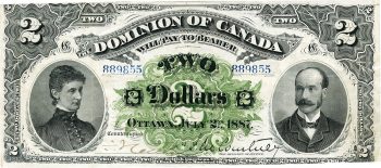 billet de banque de 2 $ du Dominion du Canada