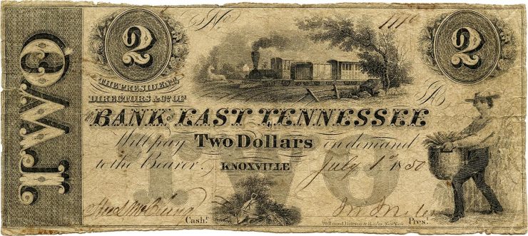 billet de 2 $, Bank of Tennessee