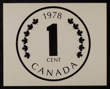 imprimé du motif d’une pièce avec le chiffre « 1 » au centre et le mot « CANADA » dans le bas