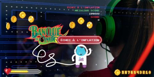 Un astronaute dessiné salue de la main devant le logo du jeu.