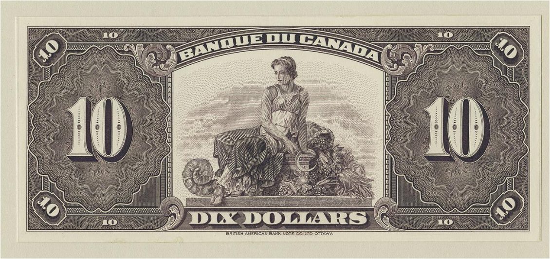 Billet de banque, billet d’essai, motifs géométriques complexes, femme en robe avec une faux et des légumes du marché. 