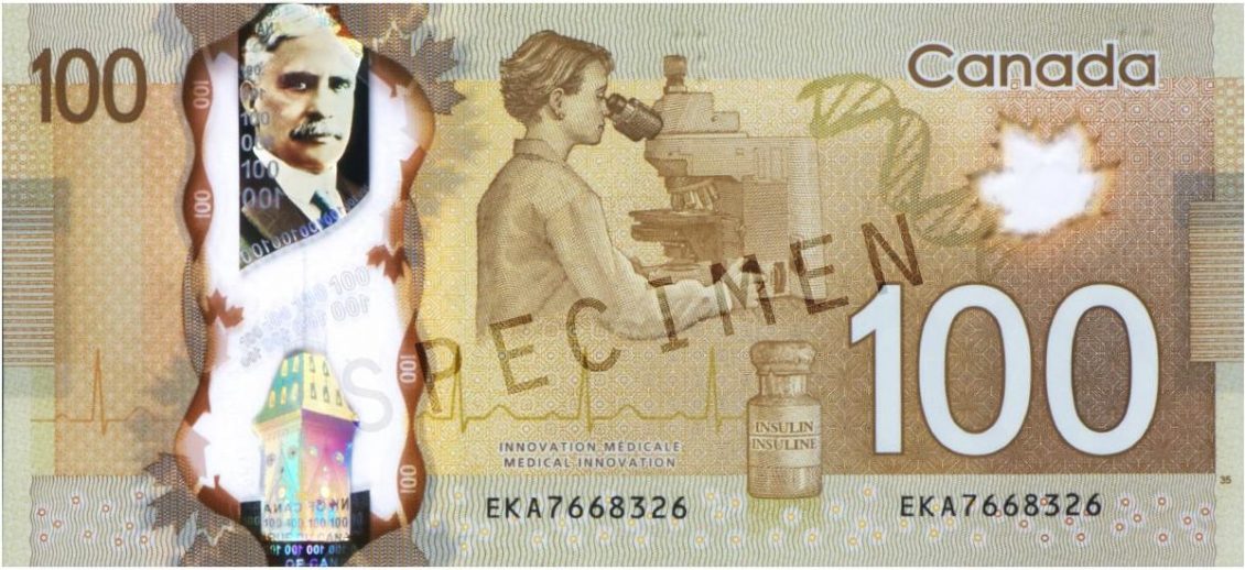 Source : 100 dollars, Canada, 2011 | NCC 2012.68.2