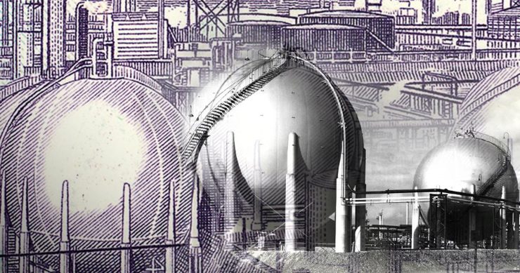 Billet de 10 $ orné d’images représentant l’industrie.