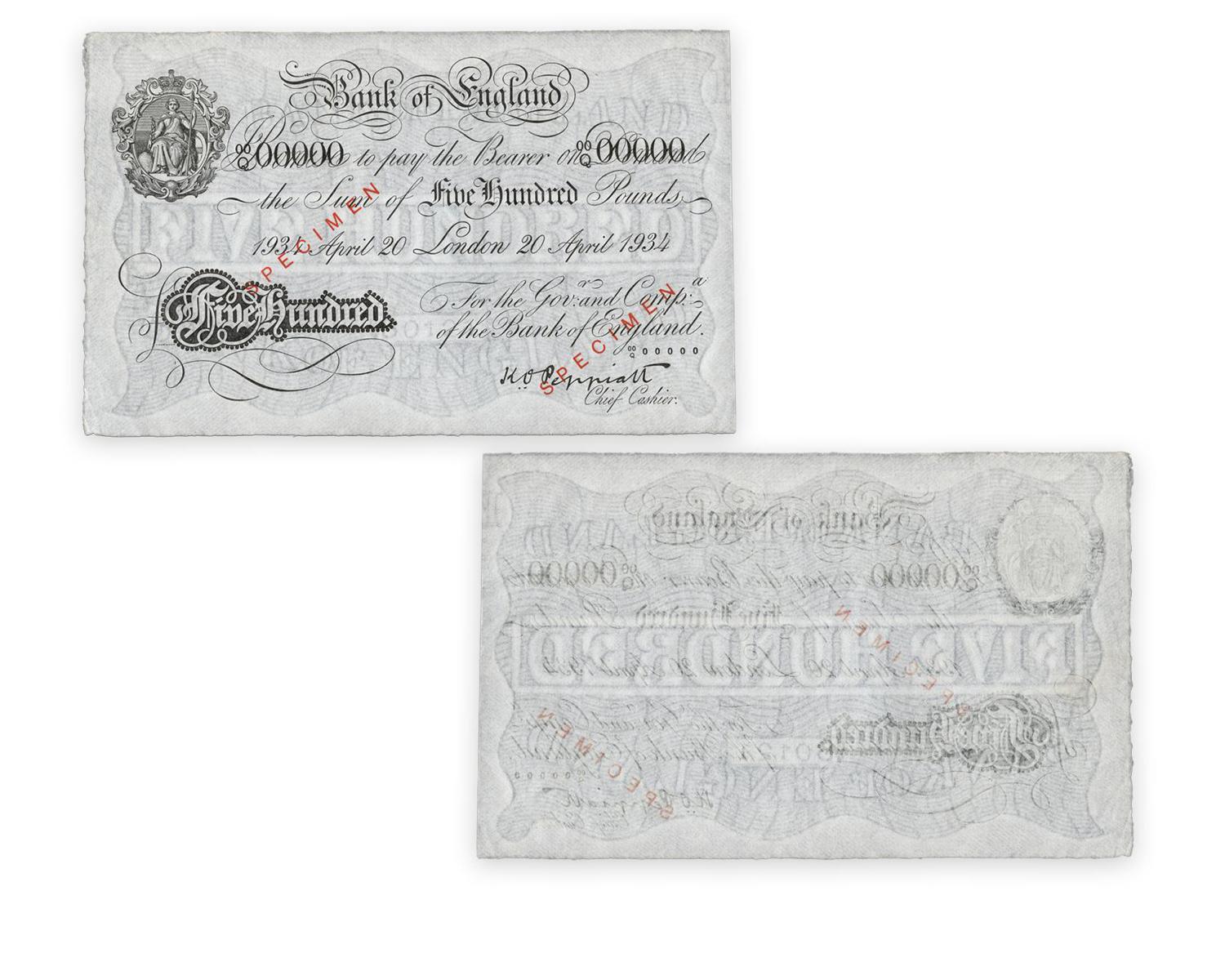 Billet de banque surdimensionné, encre noire, inscriptions manuscrites, petite gravure d’une femme avec une lance et un bouclier.