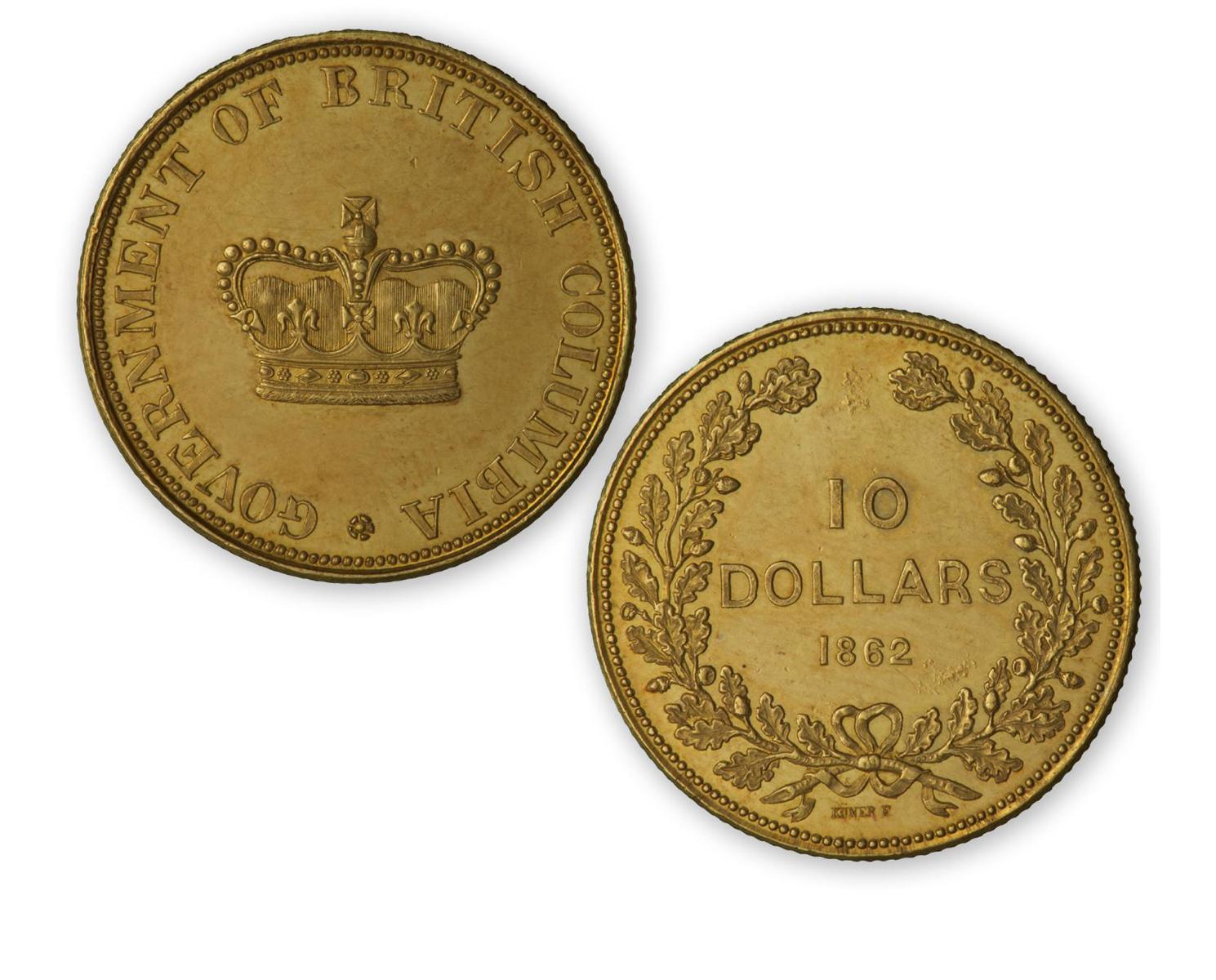 Pièce de monnaie, avec une couronne de feuilles de laurier en bordure au recto et une couronne au verso.