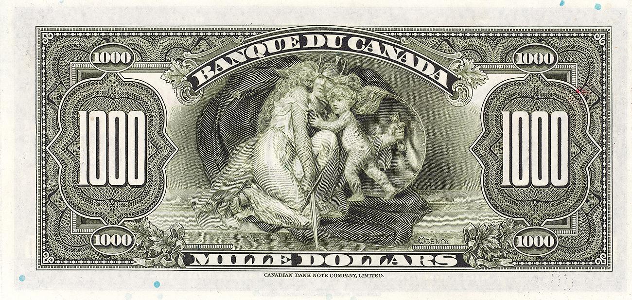 Billet de banque gris, femme en robe tenant une épée et un bouclier, petit enfant penché sur elle, bordure décorative gravée.