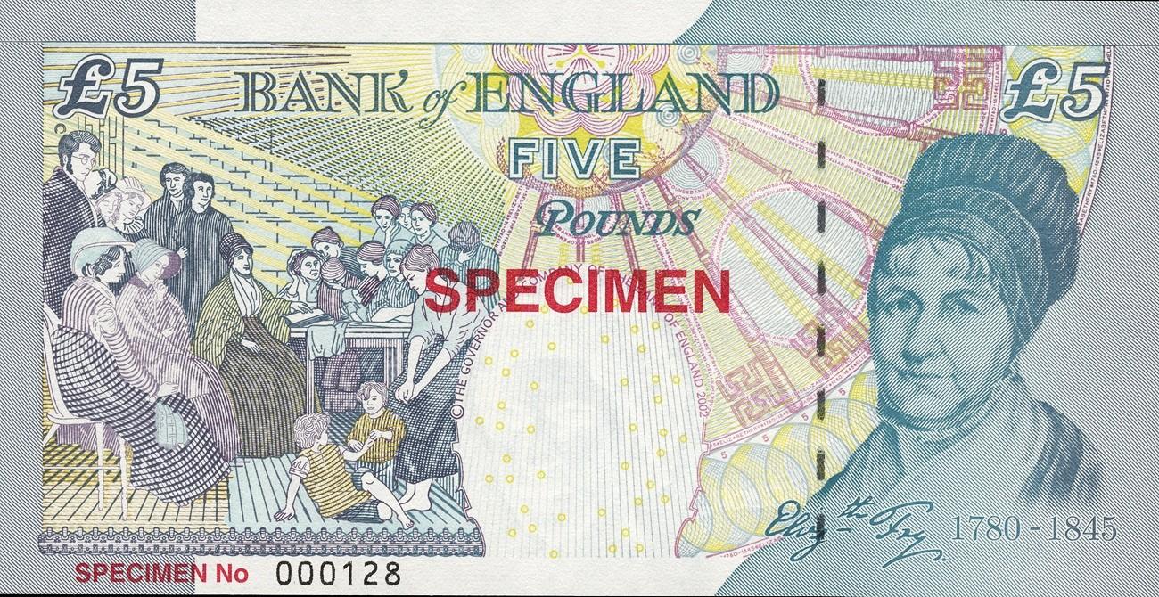 Billet de banque multicolore orné, à droite, du portrait d’une femme âgée portant un chapeau haut et une chemise à col montant, et d’un groupe de femmes et d’enfants à gauche.